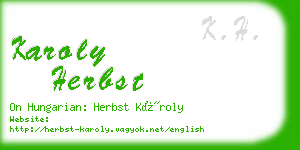 karoly herbst business card